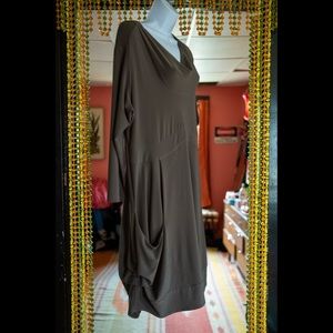 Unique cowl neck dress with pockets by Sympli